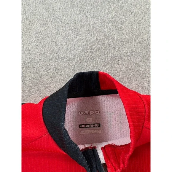 Capo Italy Long Sleeve Winter Cycling Jersey (Men's Small) Red - Picture 3 of 12